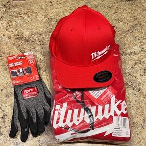 Milwaukee Red Cap and Hoodie Set.